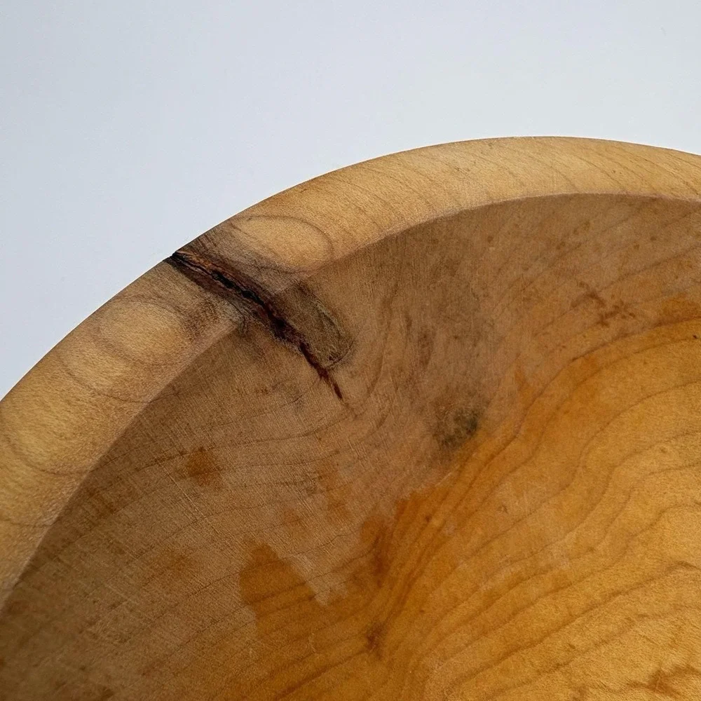 Handcarved Spalted Wooden Bowls‎ Oval Salad Set Of 4 Handcrafted MCM 7x8